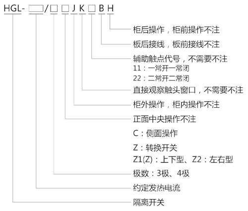 HGL系列隔离开关型号及含义