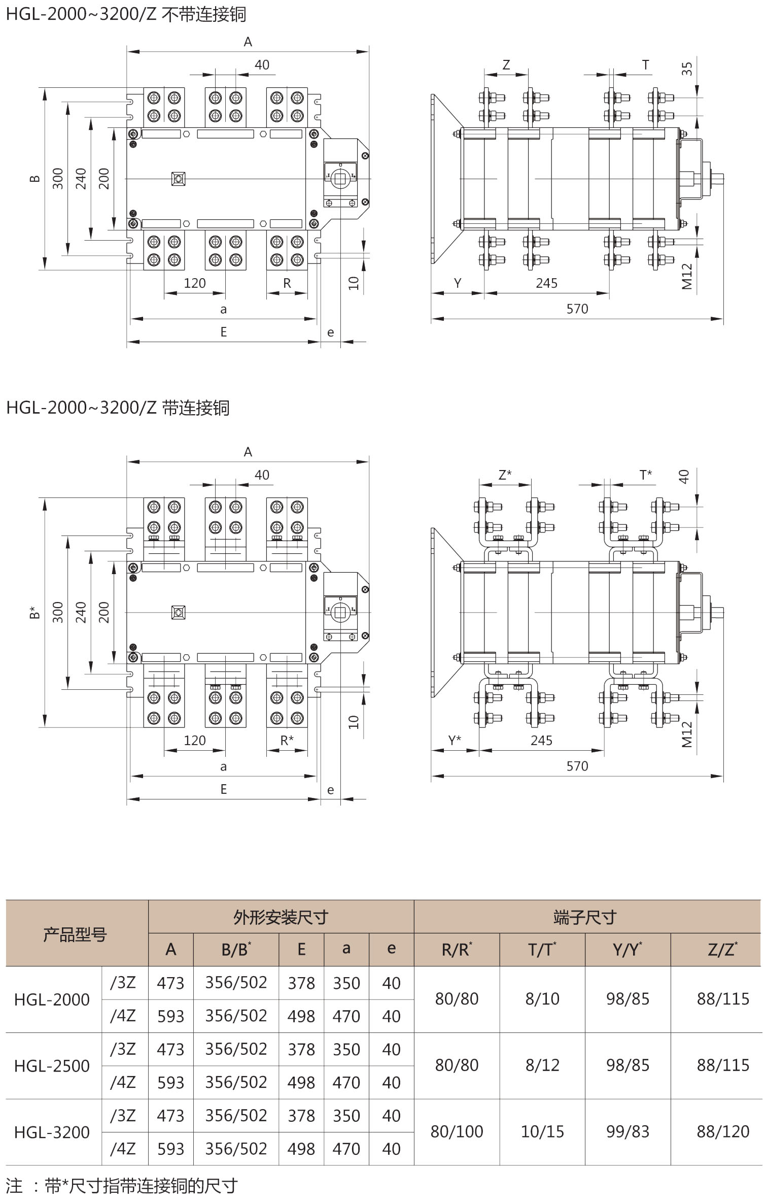 HGL-2000-3200/Z外形安装尺寸