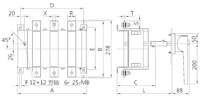 HH15A(QA)-1000A外形尺寸