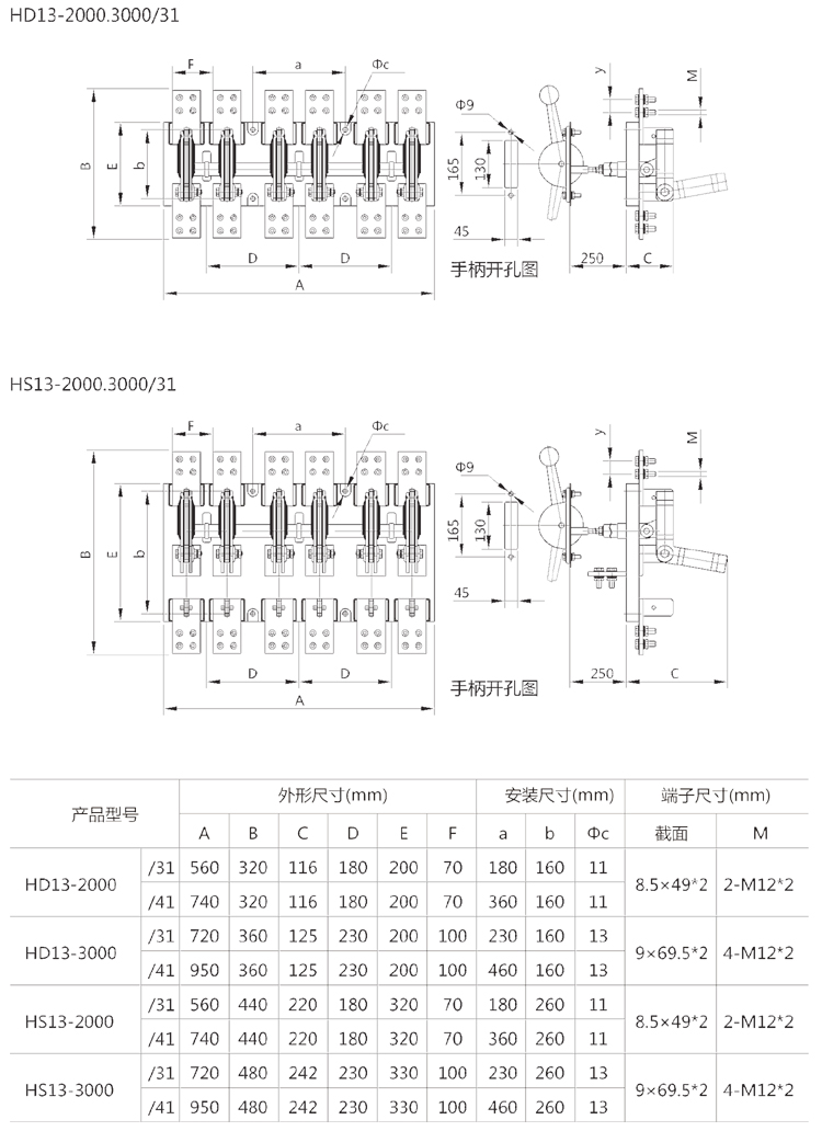 HD13.HS13-2000.3000/31外形与安装尺寸