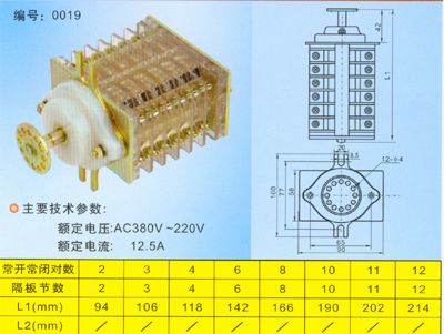 F9.F10.F11系列辅助开关参数及外形尺寸