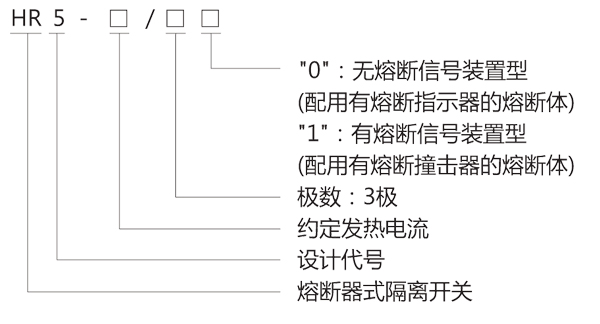 HR5系列熔断器式隔离开关型号及含义