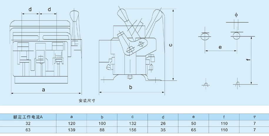 HG1系列熔断器式隔离器外形尺寸