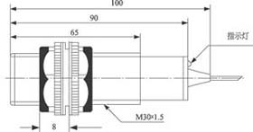 ES30放大器内置内光电传感器(光电开关)外形及安装尺寸