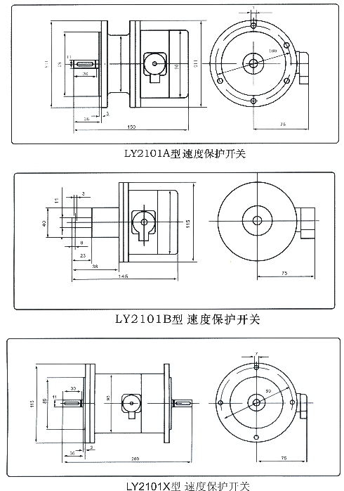 LY2101型超速开关产品图纸